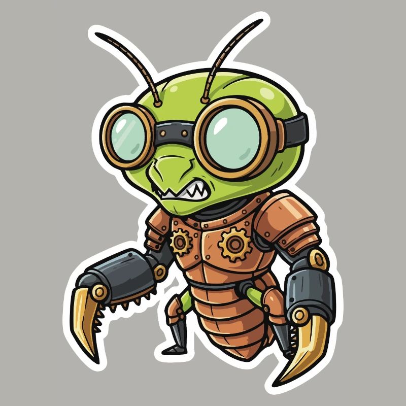 Praying Mantis Steampunk Copper Armor