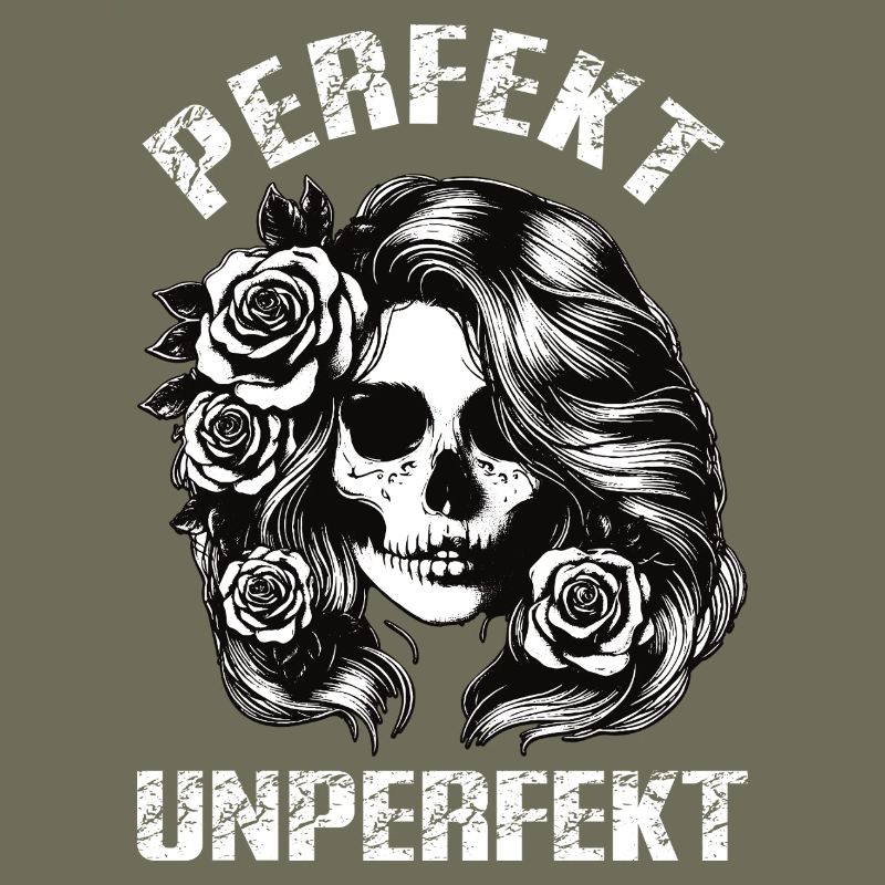 Perfekt Unperfekt Skull Roses Gothic Design