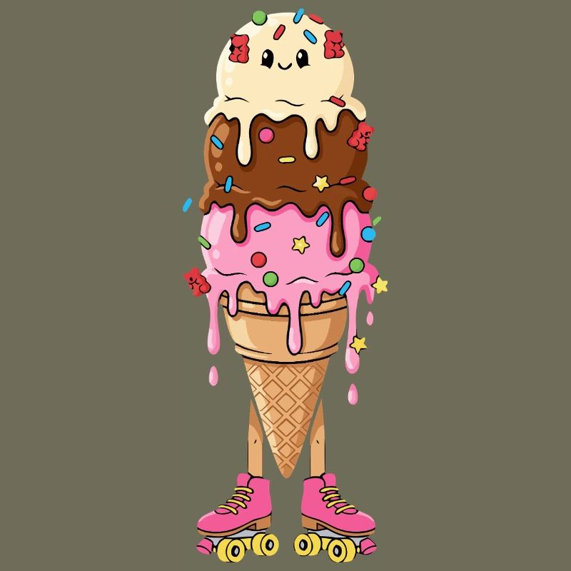 Kawaii Eis Rollschuhe Retro