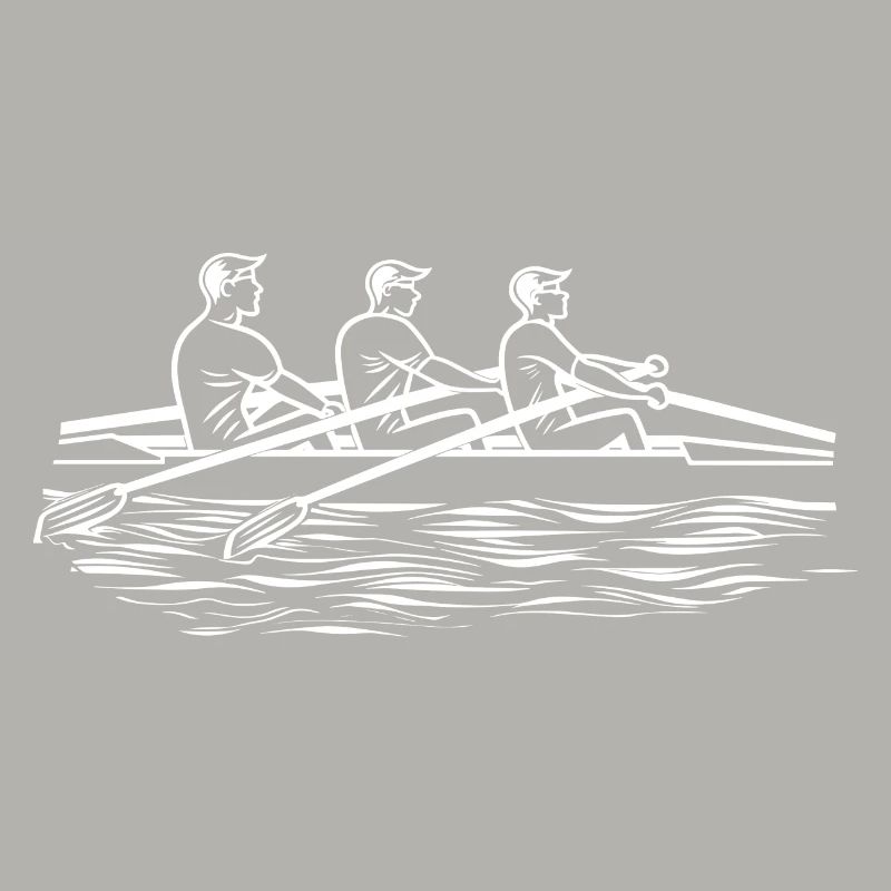 Dessin au trait de l’équipe d’aviron