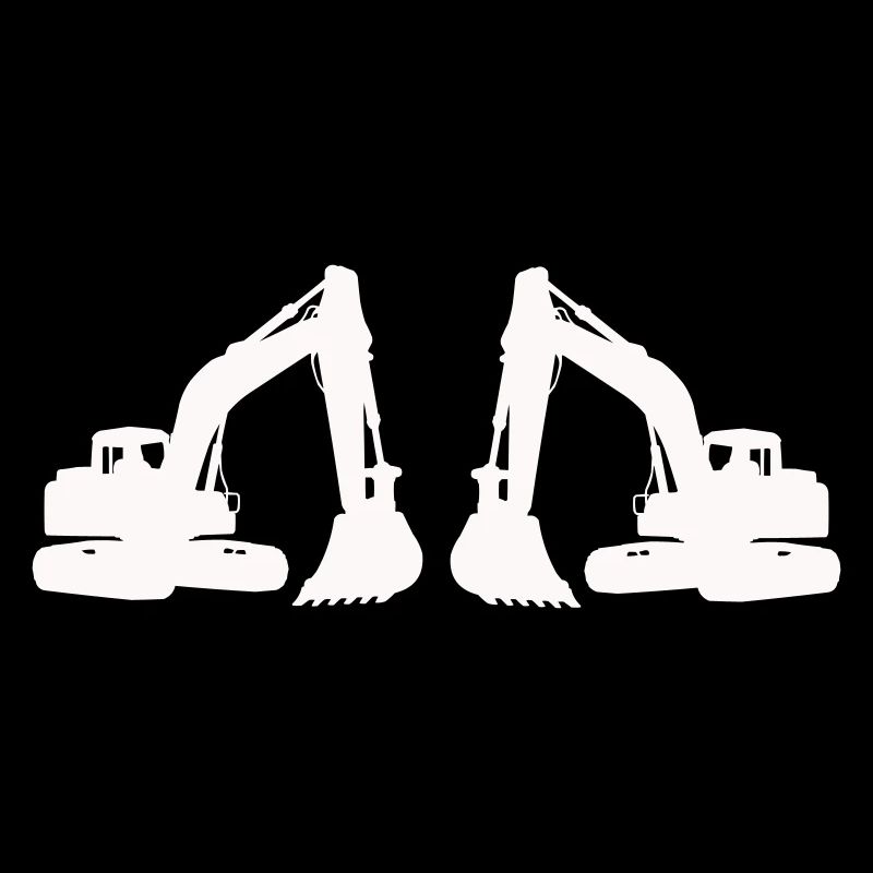 Doppel Bagger Silhouette