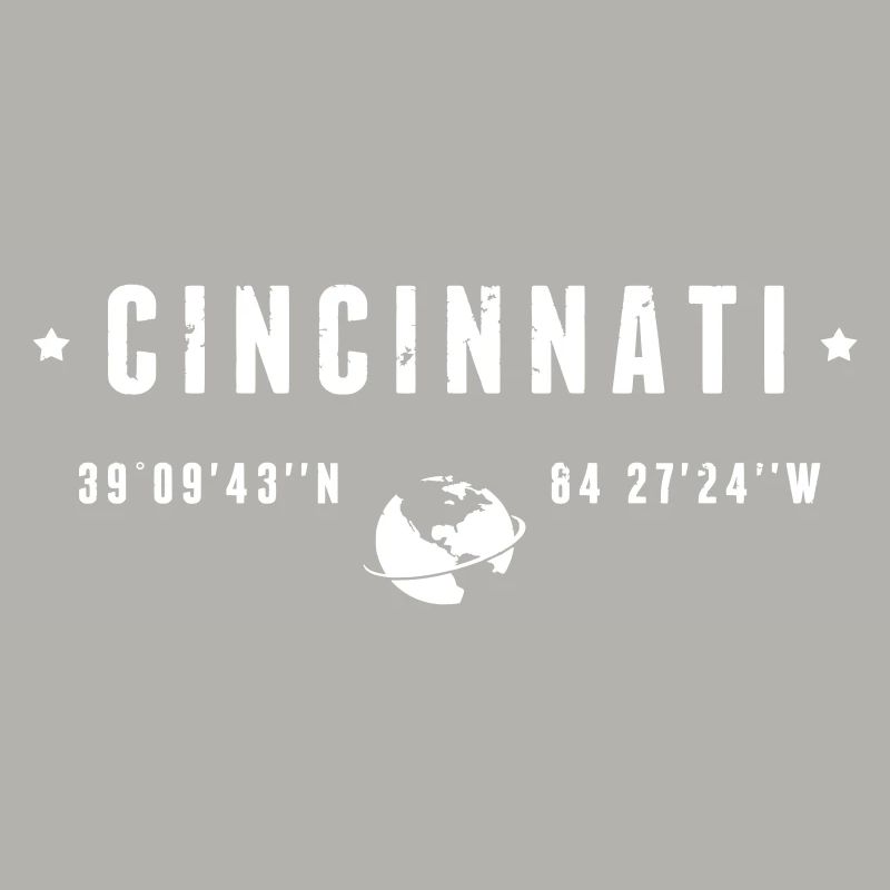Cincinnati Ohio Coordinates Gps Globe White