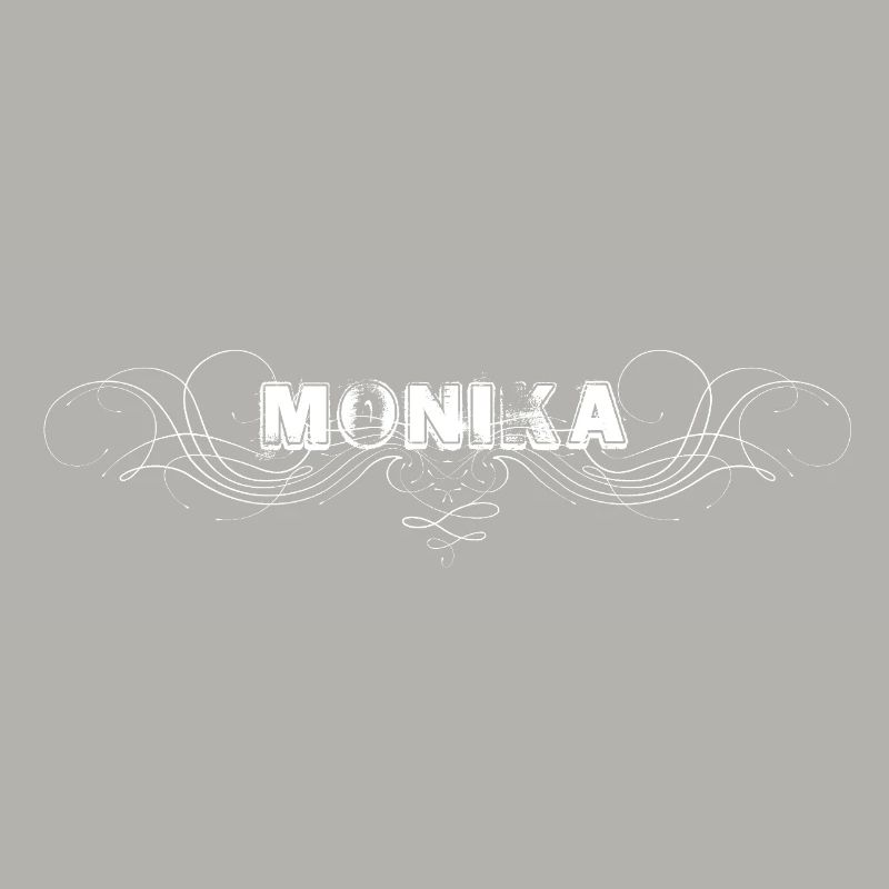 Lettrage MONIKA avec lignes décoratives