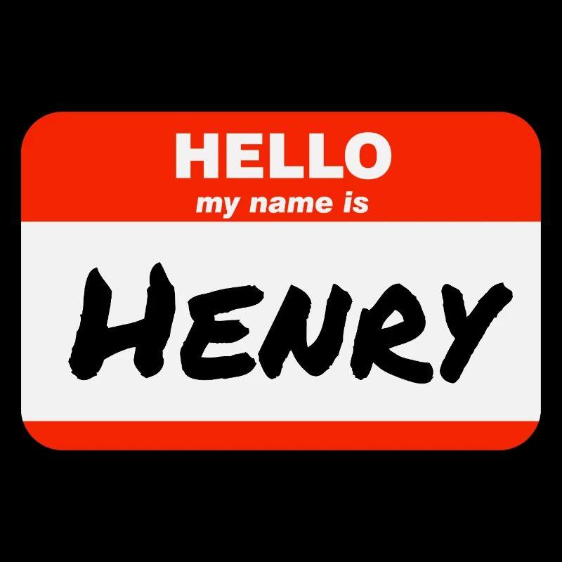 Hello My Name Is Henry Red Label with First Name