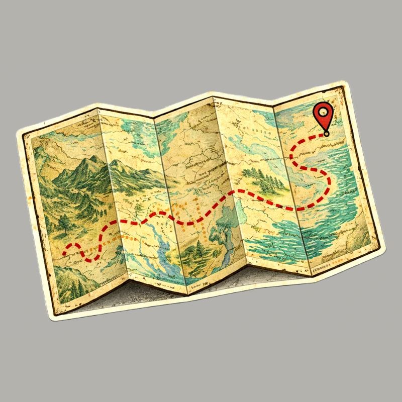 Ancient Map Path Adventure Journey