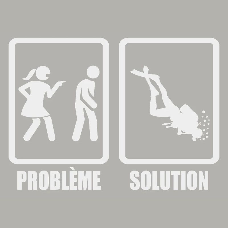 Humor couple problem solution diving