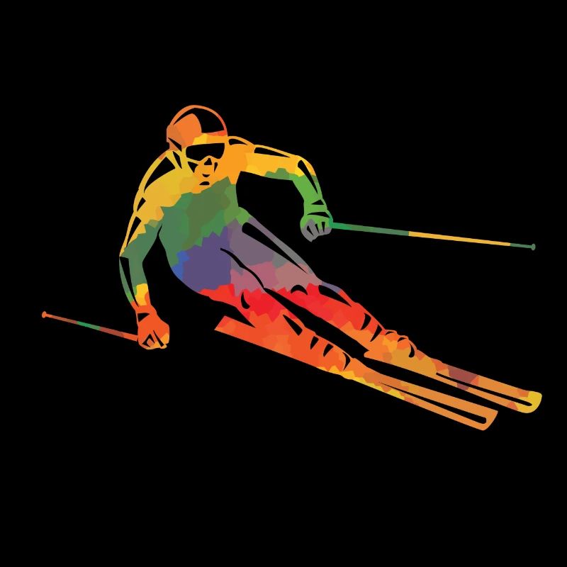 Farbiger Skifahrer
