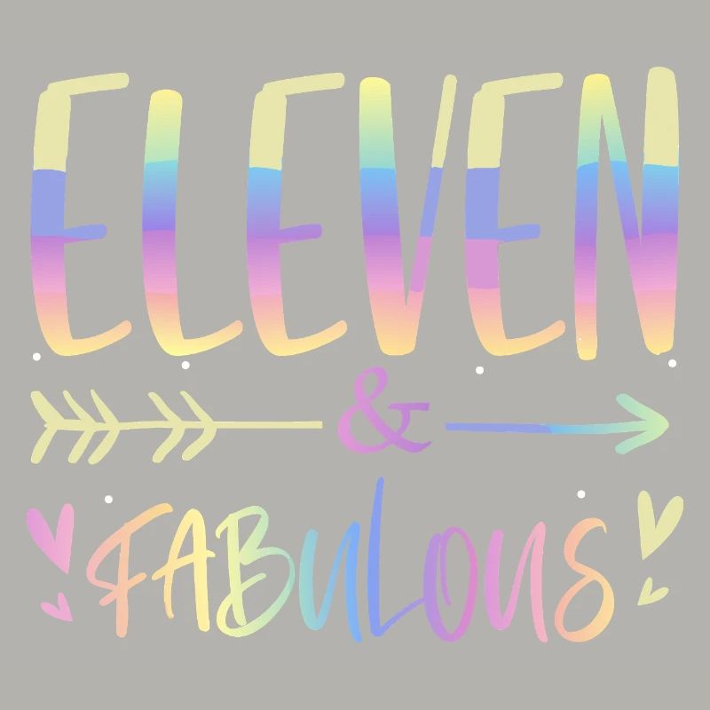 Eleven & Fabulous Rainbow Script