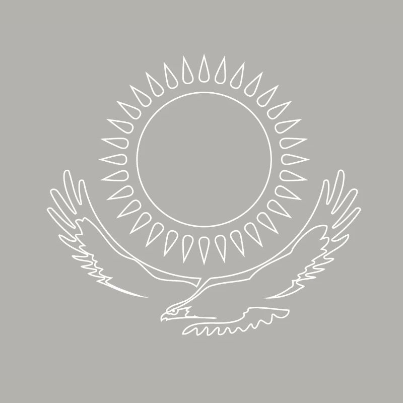 Kazakhstan Eagle steppe eagle line white flag