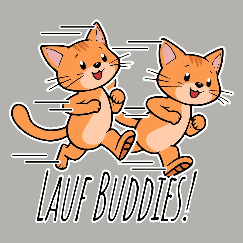Courez, les amis ! Équipe de course de chats mignonne !