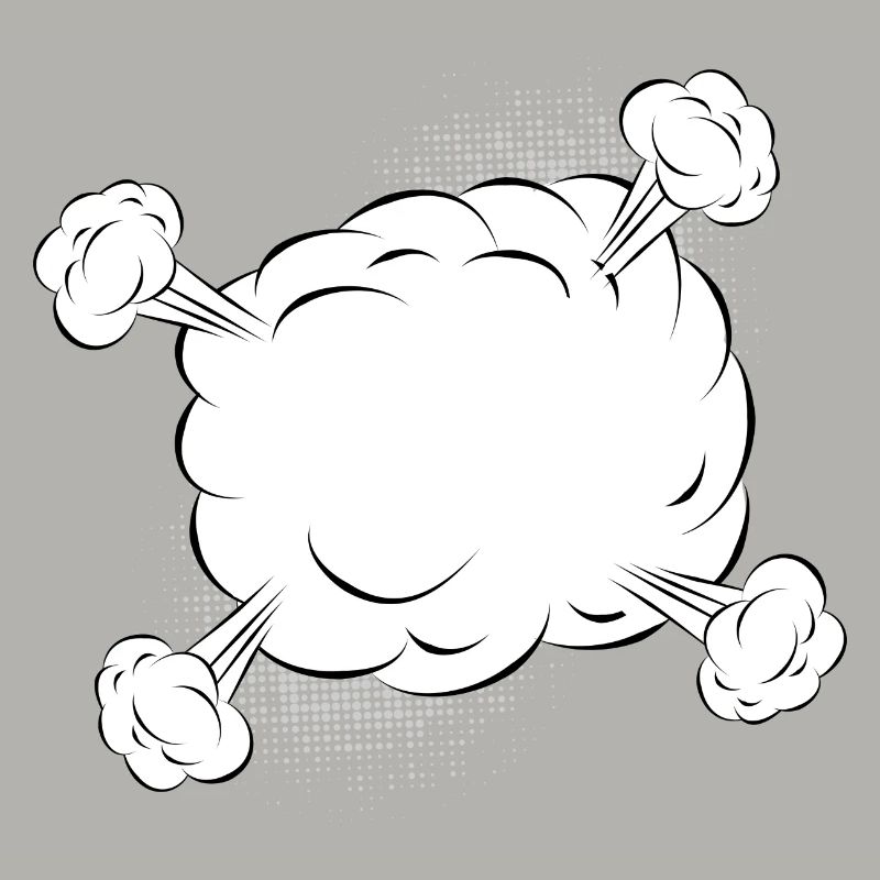 Empty comic fight cloud for your own texts & motifs