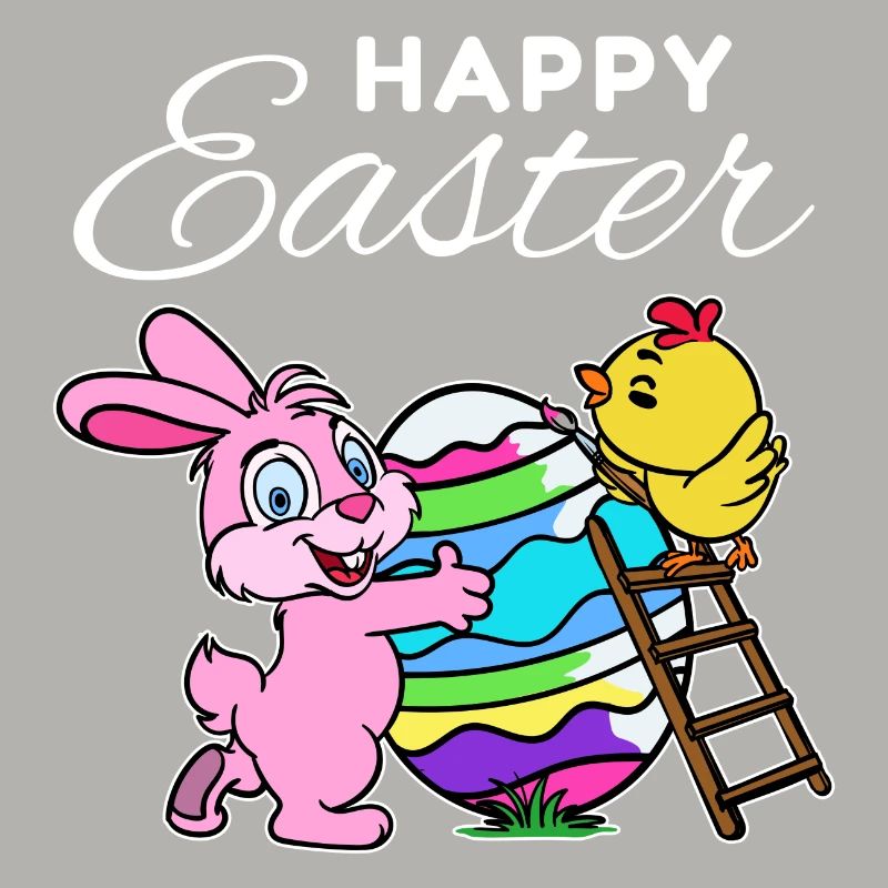 Happy easter bunny easter bunny chick hen egg
