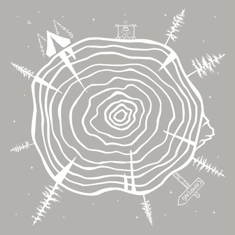 Minimalistischer Baumring Wald Design