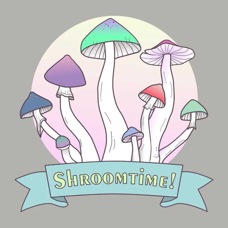 C’est l’heure des champignons ! Design coloré Psilocybe Cubensis