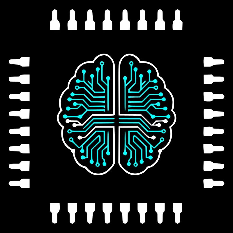 AI Gehirn Chip Prozessor Tech Vektor