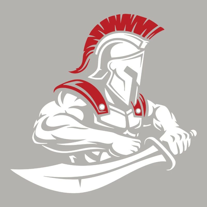 Guerrier Spartiate Épée Buste Mascotte Spartan
