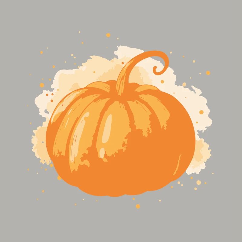 Bright stylized orange pumpkin