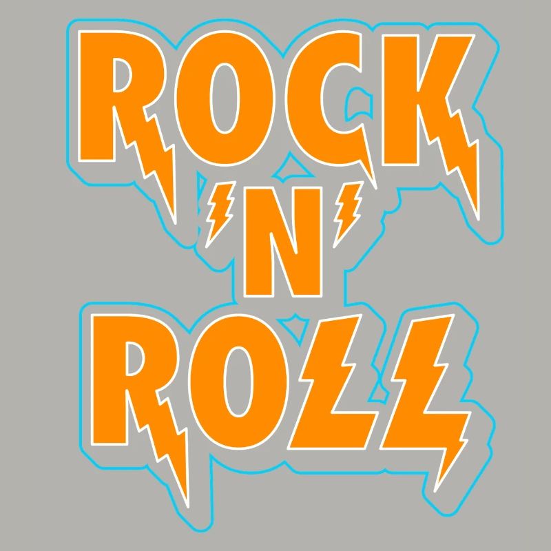 Rock 'N' Roll Typographic 3D Logo