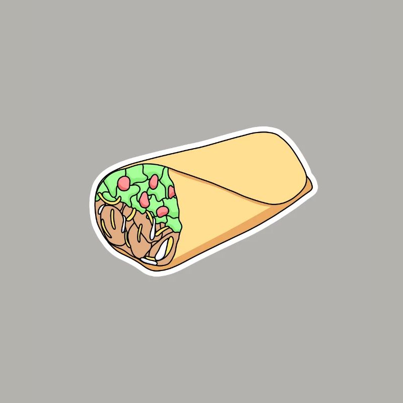Taco Wrap Sticker Design