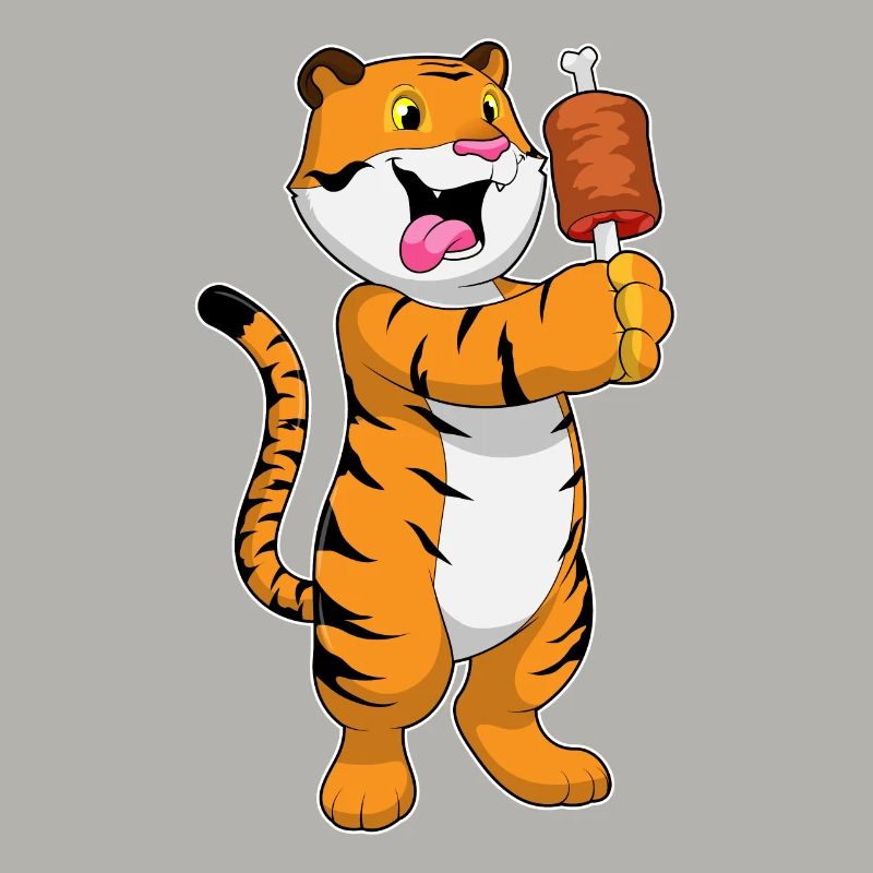 Tiger mit Fleisch