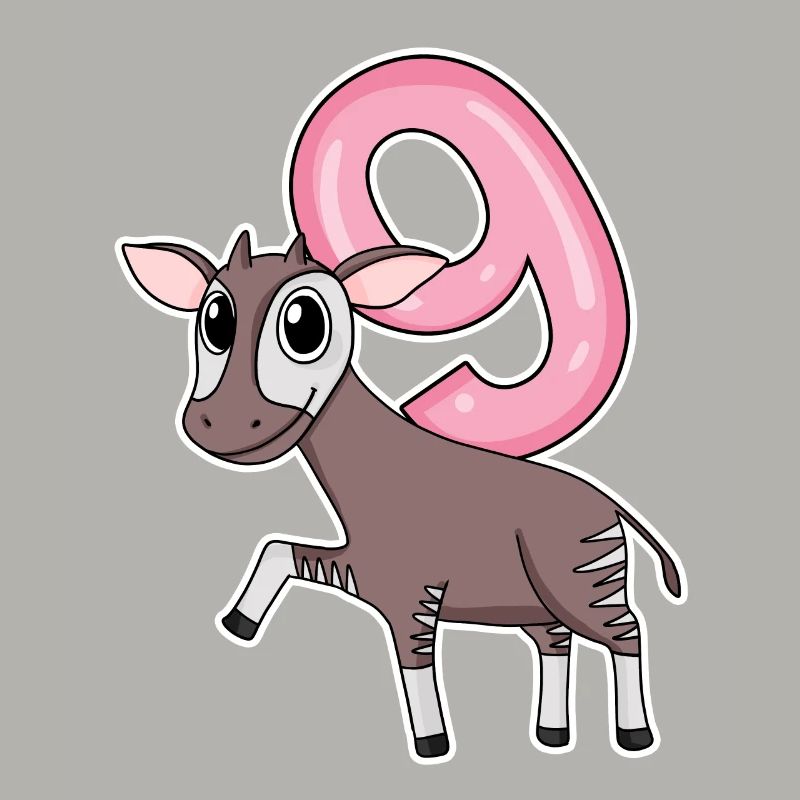 Fille 9 ans Okapi cadeau de 9ème anniversaire