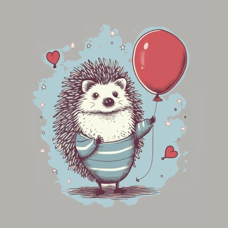 Hérisson mignon avec ballon