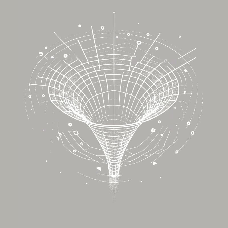 Entonnoir de trou noir dans l’espace