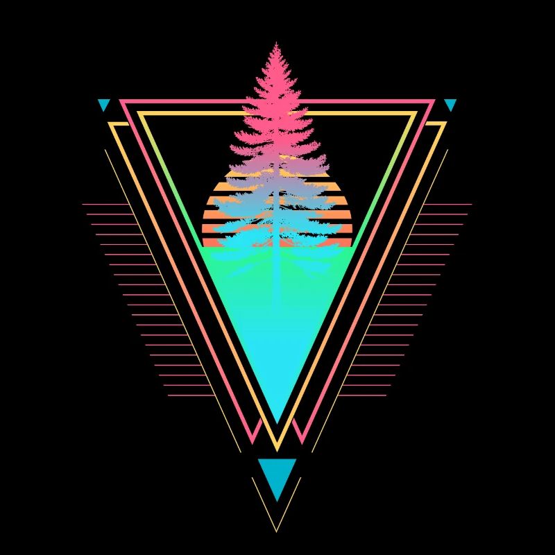 Tannenbaum Vaporwave Synthwave 90s 80s sunset
