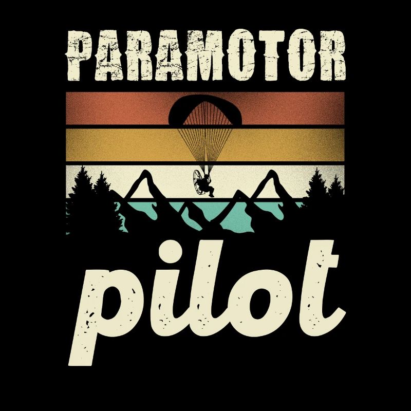 Paramotor Pilot Retro Sunset