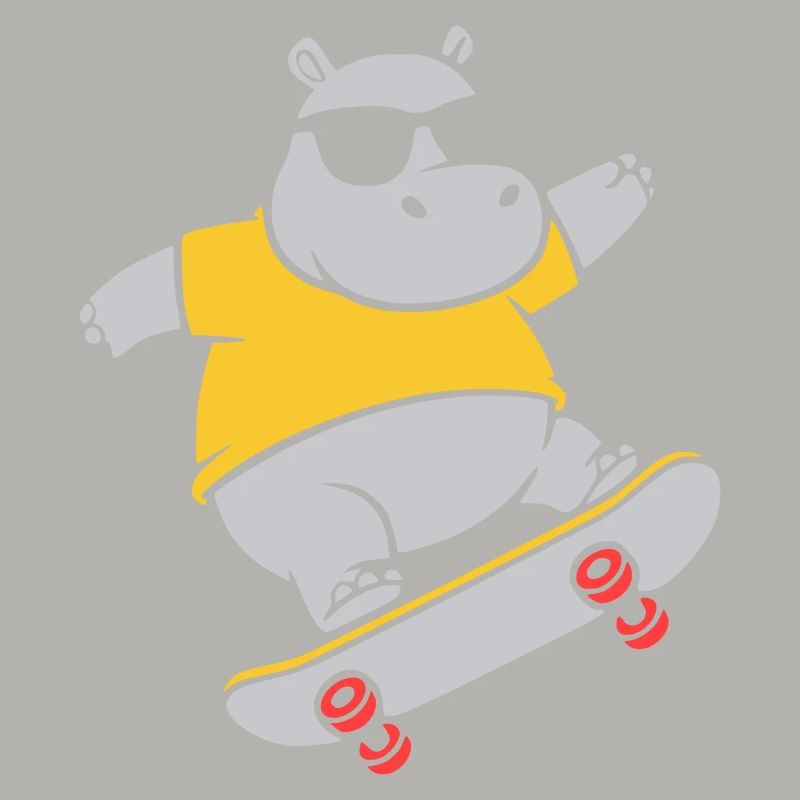Cooles Nilpferd Skater Skateboard Vektor