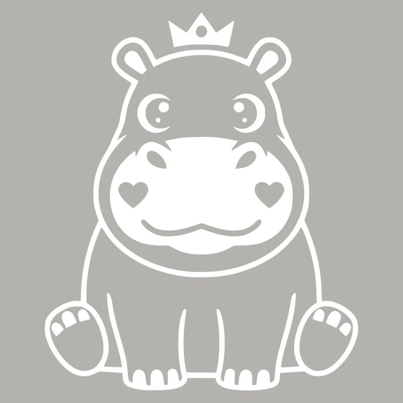 Roi Hippopotame Prince Héritier Vector