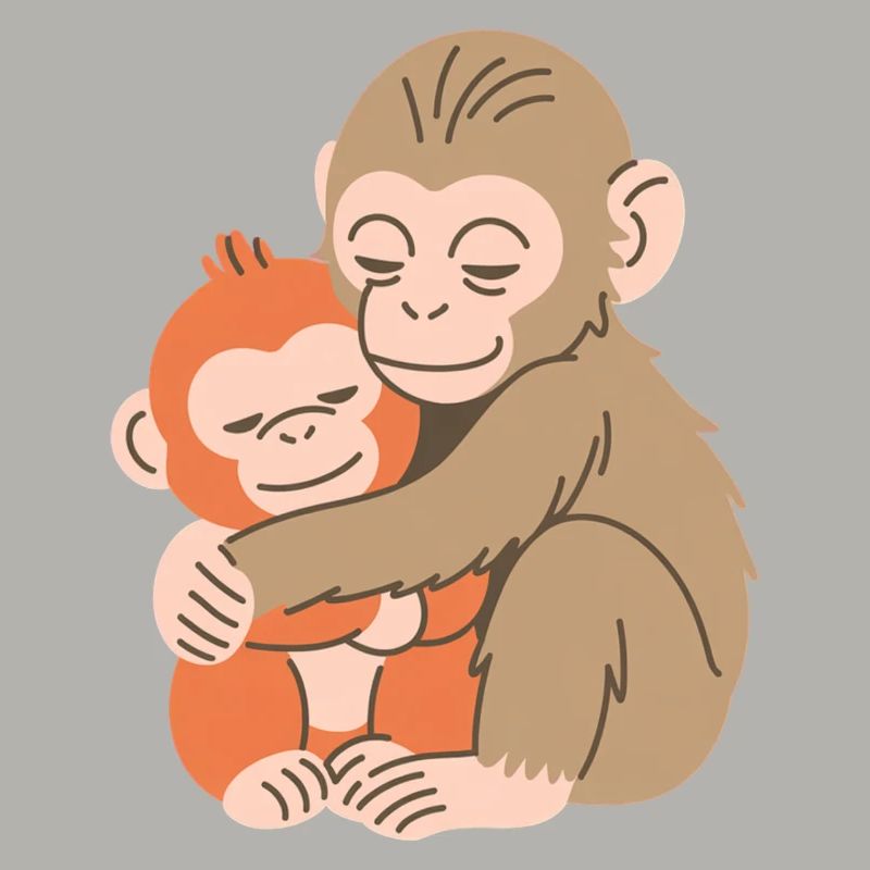 Hugging Monkey Duo