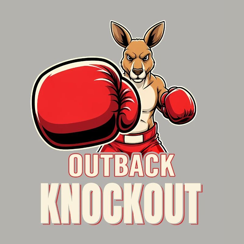 Outback Knockout Cartoon Kangaroo Boxer