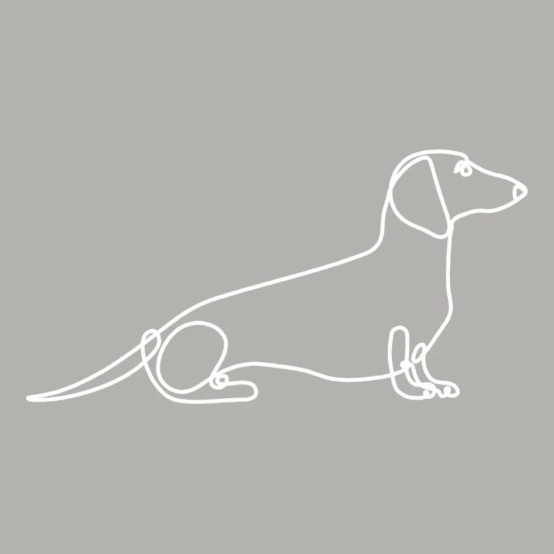 Dessin au trait élégant de teckel