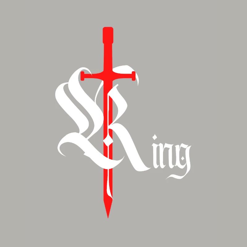 Gothic King Design mit schwertweißem Text