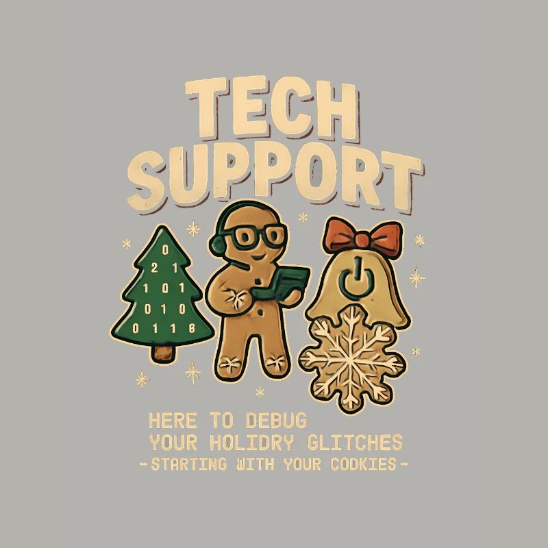 Support technique vintage Rétro IT Noël
