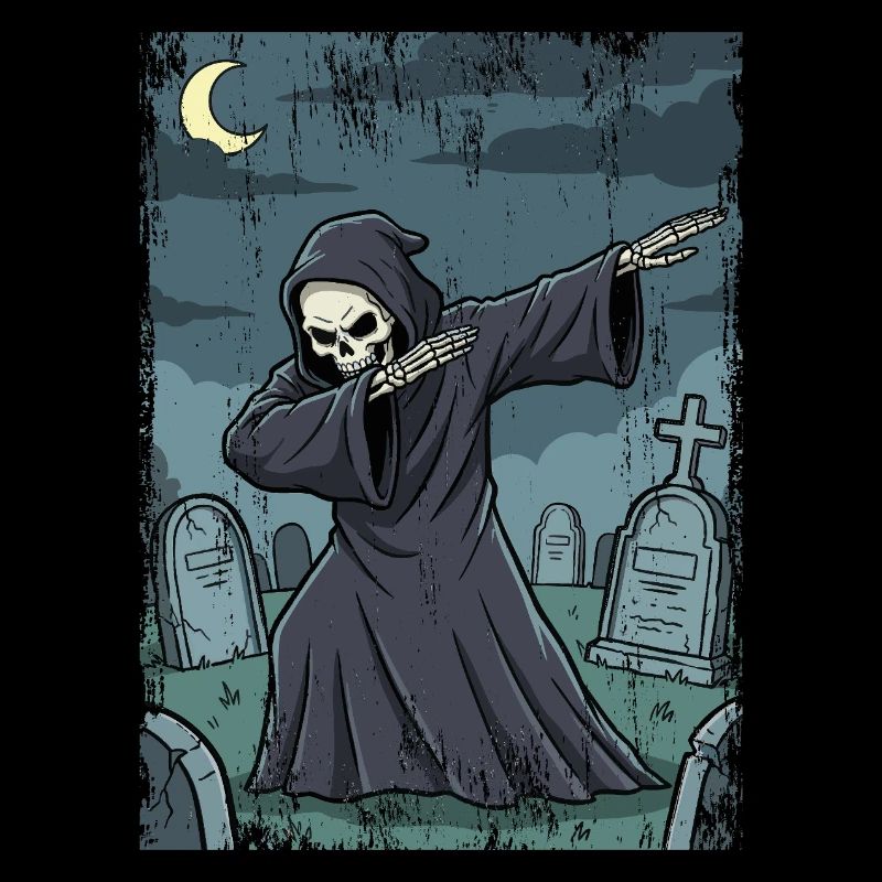 Grim Reaper in the nocturnal graveyard