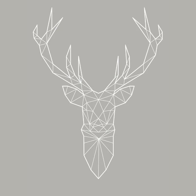 Tête de cerf dans le design triangle (blanc)