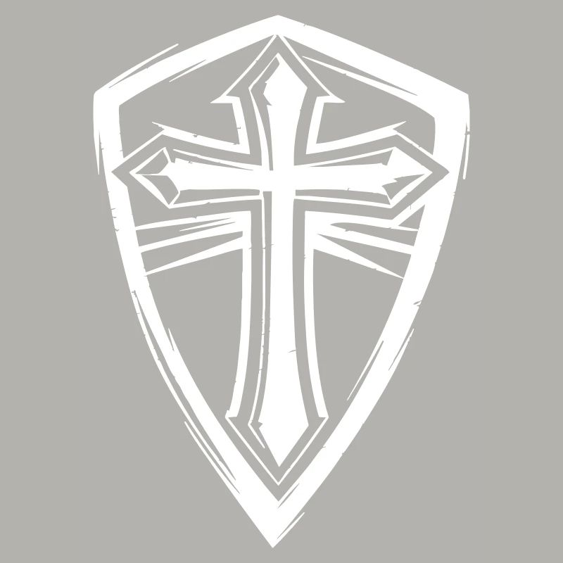 Cross symbol in shield design