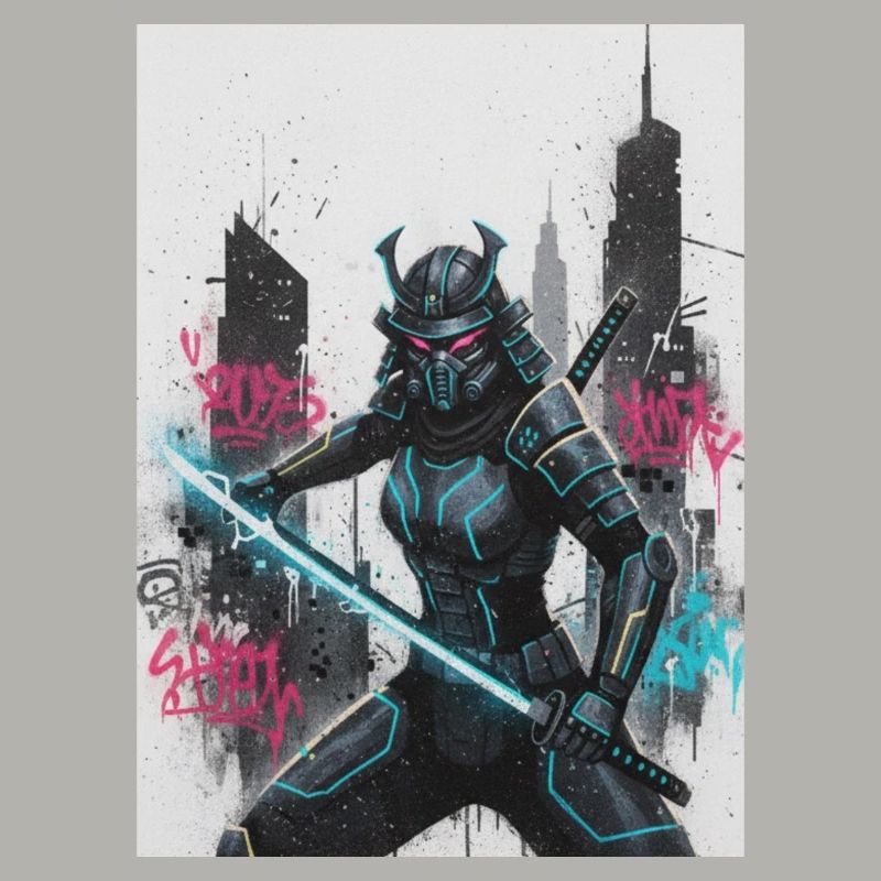 Cyber Samurai Neon Blade