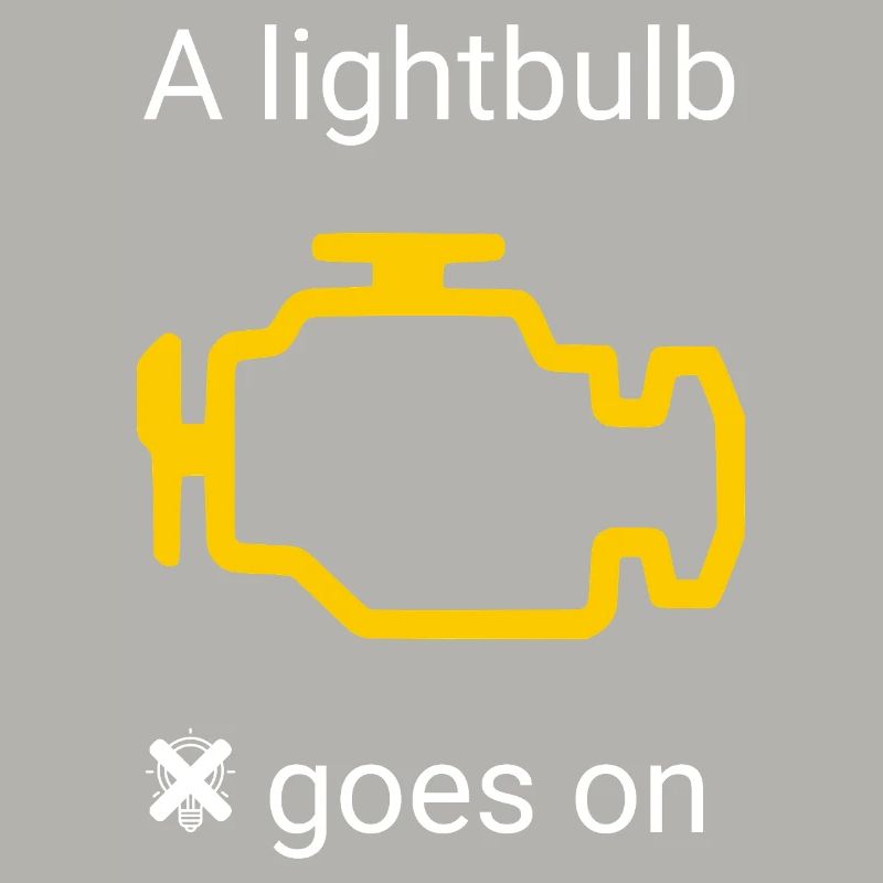 Car funny line check engine light vehicle