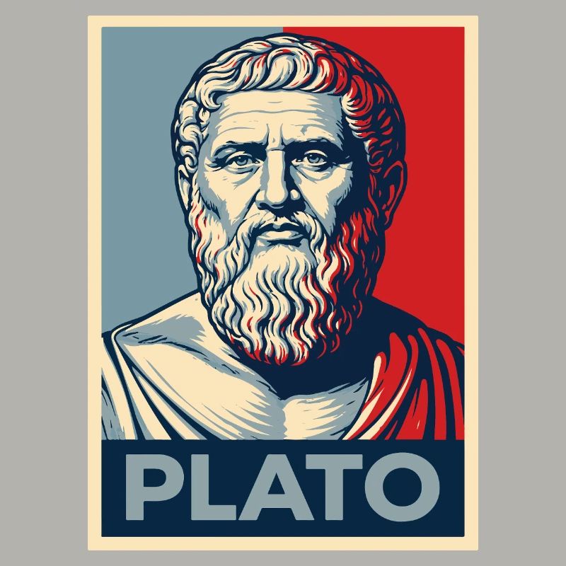 Portrait de Platon dans un design rétro