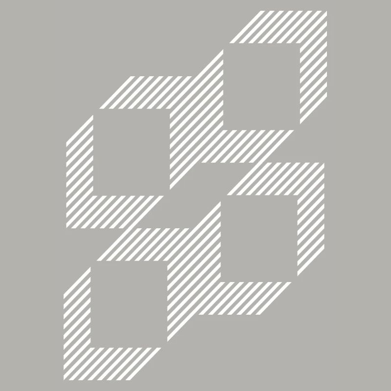 Geometric Stripe Squares Grid