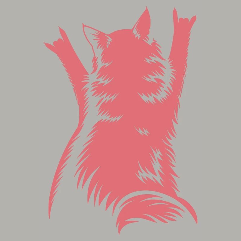 Rock Cat Back View – Devil Horns