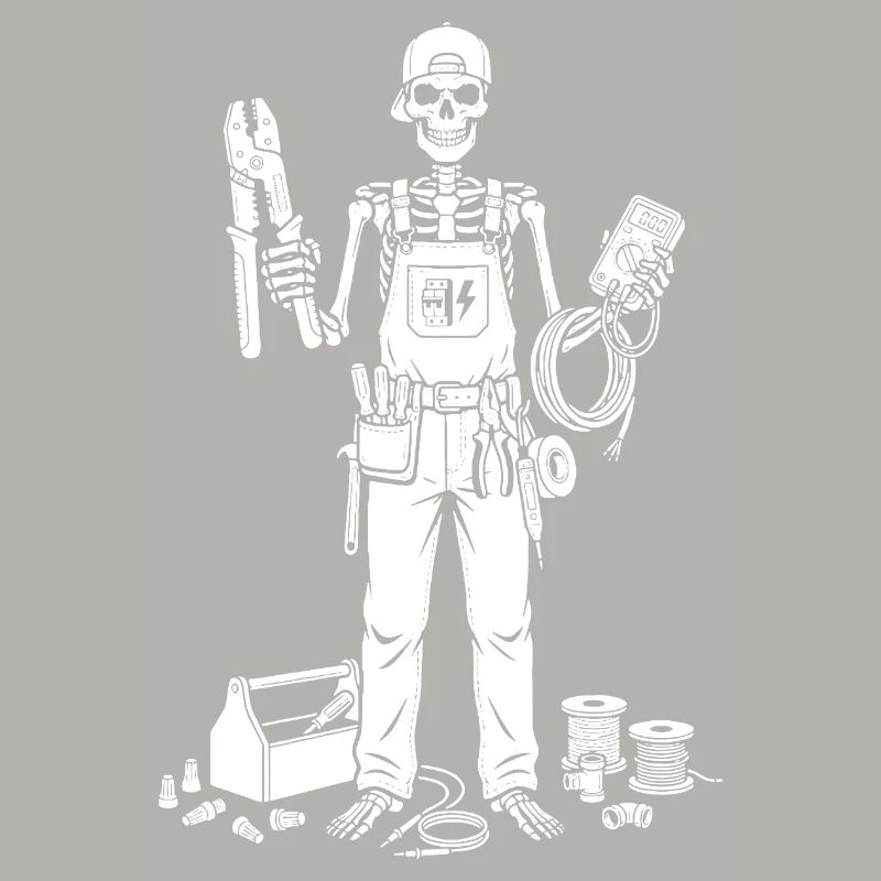 Skeleton Electrician with Toolkit