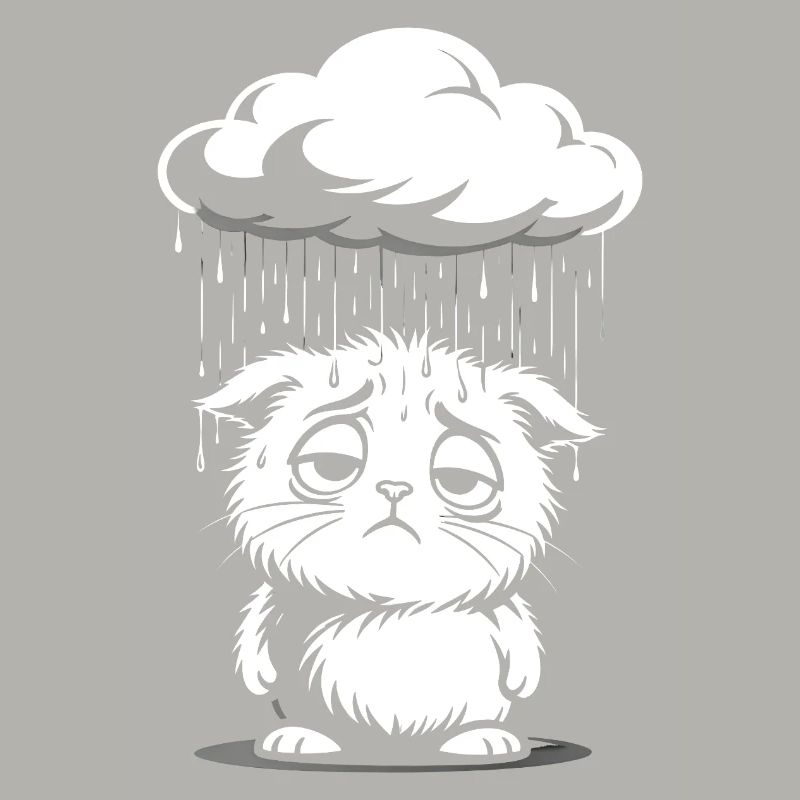 Chat Triste - Chaton Rétro Comic
