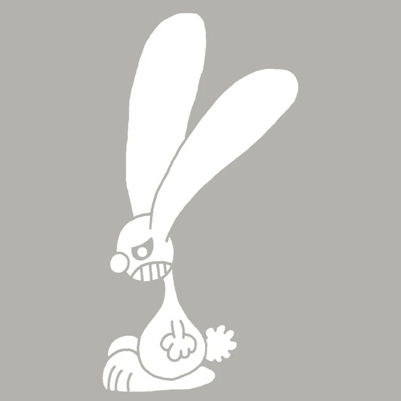 Grumpy white rabbit