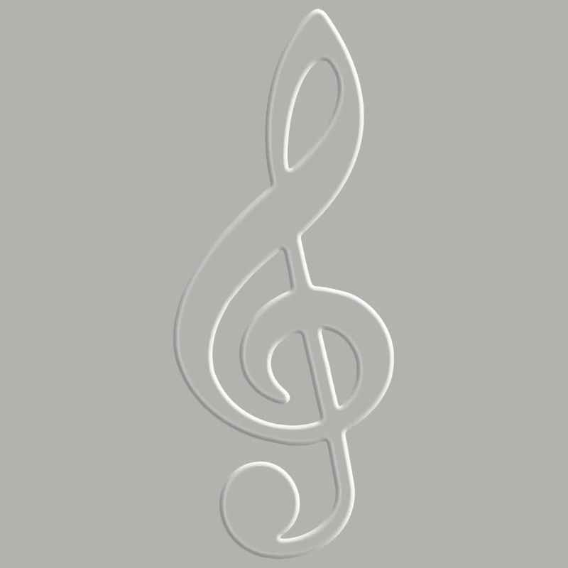 Clé de violon Note Lumière Blanche Contour