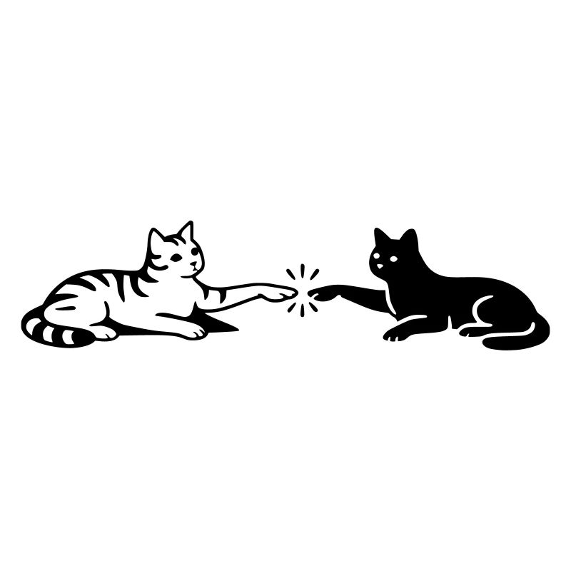 Cats Touch Paws Michelangelo