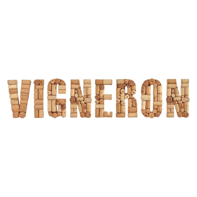 Vigneron – Typography en bouchons de vin